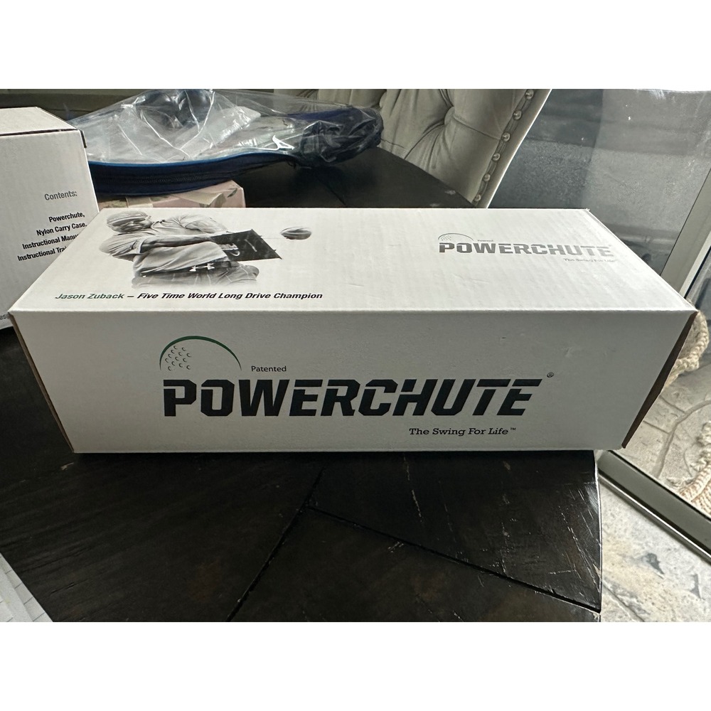 Powerchute Golf Swing Trainer Aid Jason Zuback Driving Distance Resistance Black